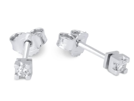 Orecchini Demetra Donna ESSENTIAL in Oro bianco Diamante 0.10 Ct 022.Q.010.W.A3 - 022.Q.010.W.A3